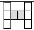 The shape with two squares added to make an H shape