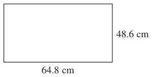 Rectangle 64.8 cm by 48.6 cm