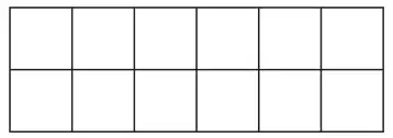 A 2 by 6 rectangle of 12 unshaded squares