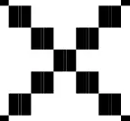 Pattern number 4: 13 tiles in an X shape