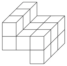 Prism made from centimetre cubes