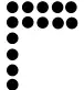 Pattern number 4: two rows of five dots and a column of four more dots below