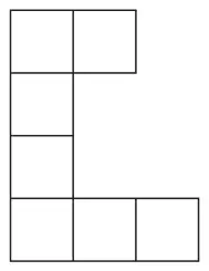 L-shaped shape made from 6 centimetre squares