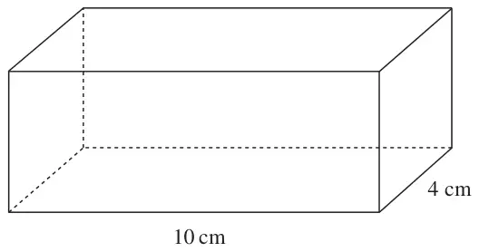 Cuboid with length 10 cm and width 4 cm