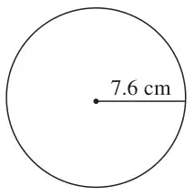Circle with radius 7.6 cm