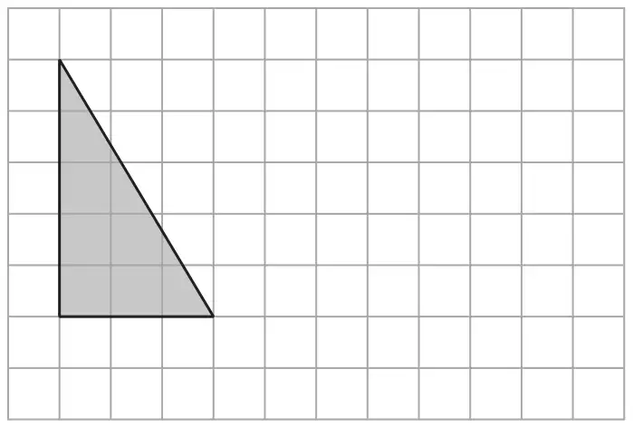 Grid with a shaded right-angled triangle