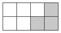Rectangle of 8 squares in 2 rows of 4, with 3 squares shaded