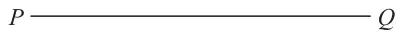 Line segment PQ, 6 cm long