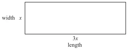 Rectangle with width x and length 3x