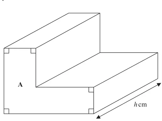 Prism with cross section shape A and length h cm