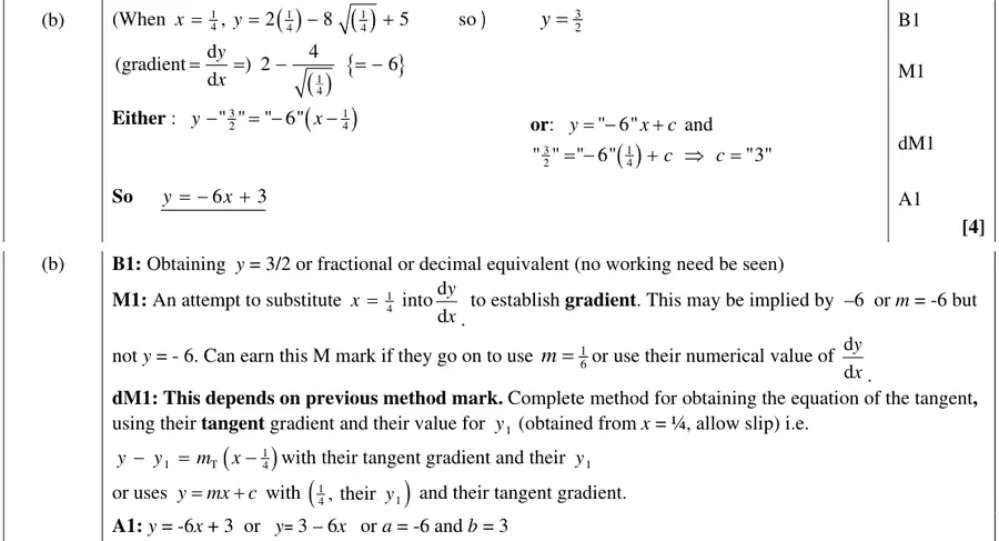 Mark scheme (b)