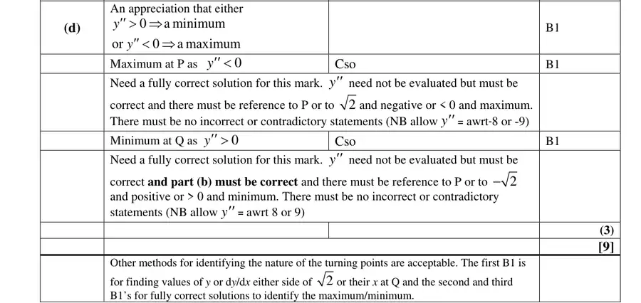 Mark scheme (d)