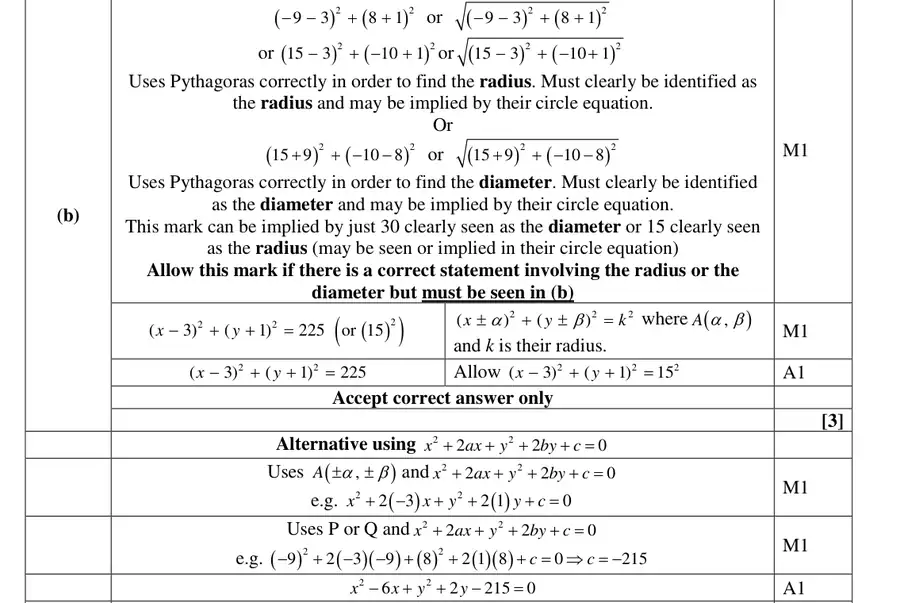 Mark scheme (b)