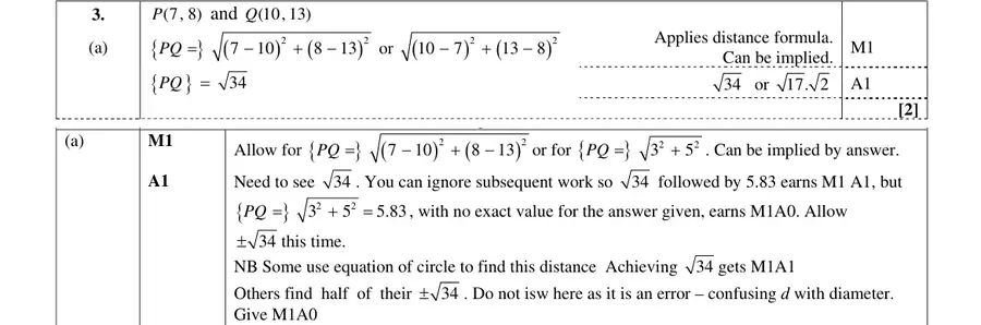 Mark scheme (a)