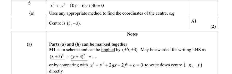 Mark scheme (a)