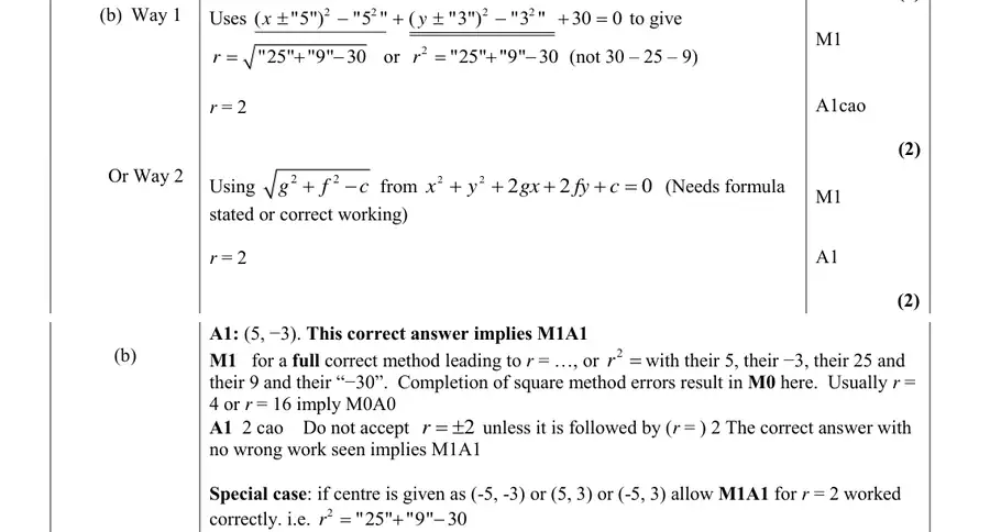 Mark scheme (b)