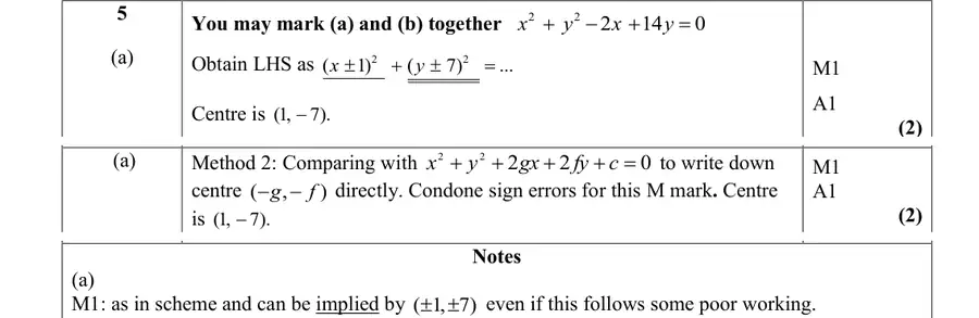 Mark scheme (a)