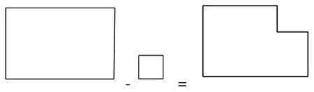 Square minus small square equals L-shaped lamina