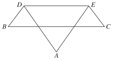 Figure 3: the lamina with triangle ADE folded about DE so that A lies below BC