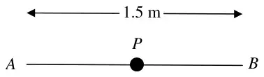 Figure 2: P at the mid-point of AB, AB = 1.5 m